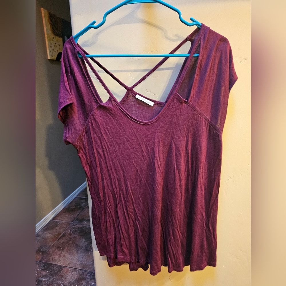 Charlotte Russe Deep Purple Short Sleeve Top